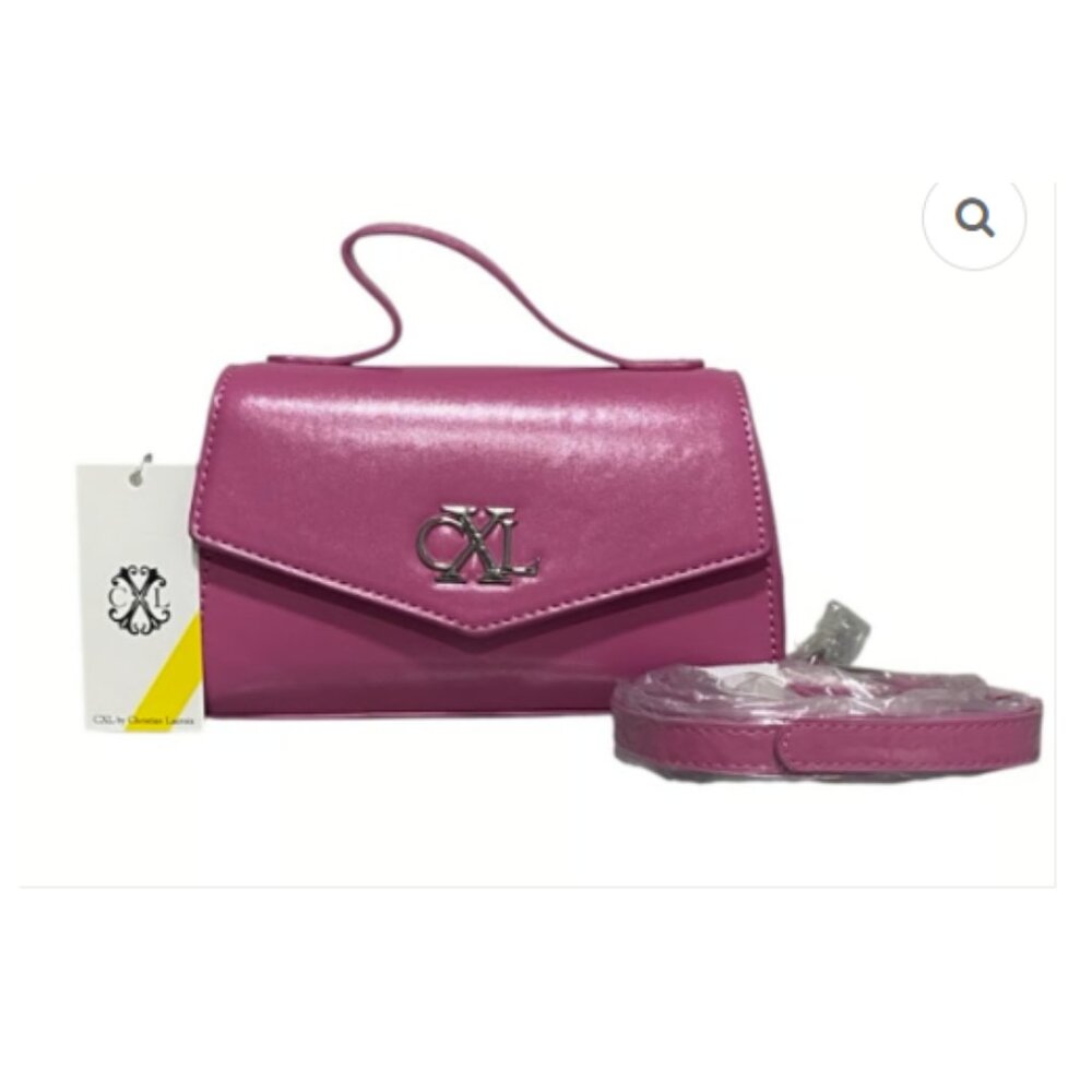 CXL by Christian Lacroix Laine Matte Patent Crossbody Structured Handbag Pink